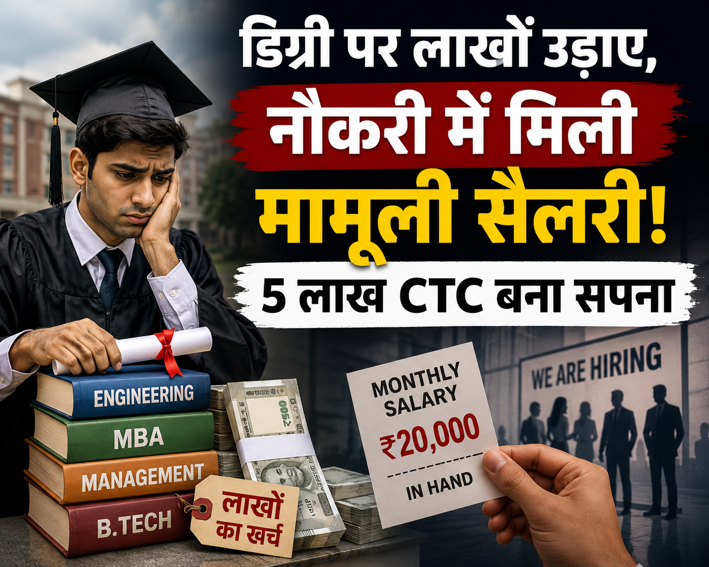 महंगी डिग्री के बाद भी कम सैलरी